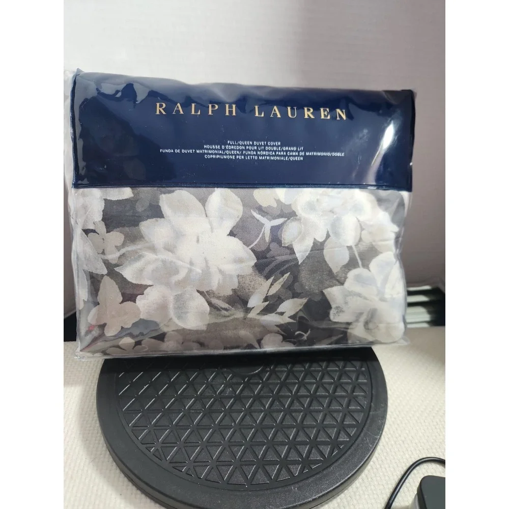 Ralph Lauren Avery Duvet Cover Full Queen Gray Chrysanthemum Floral NEW 92x96